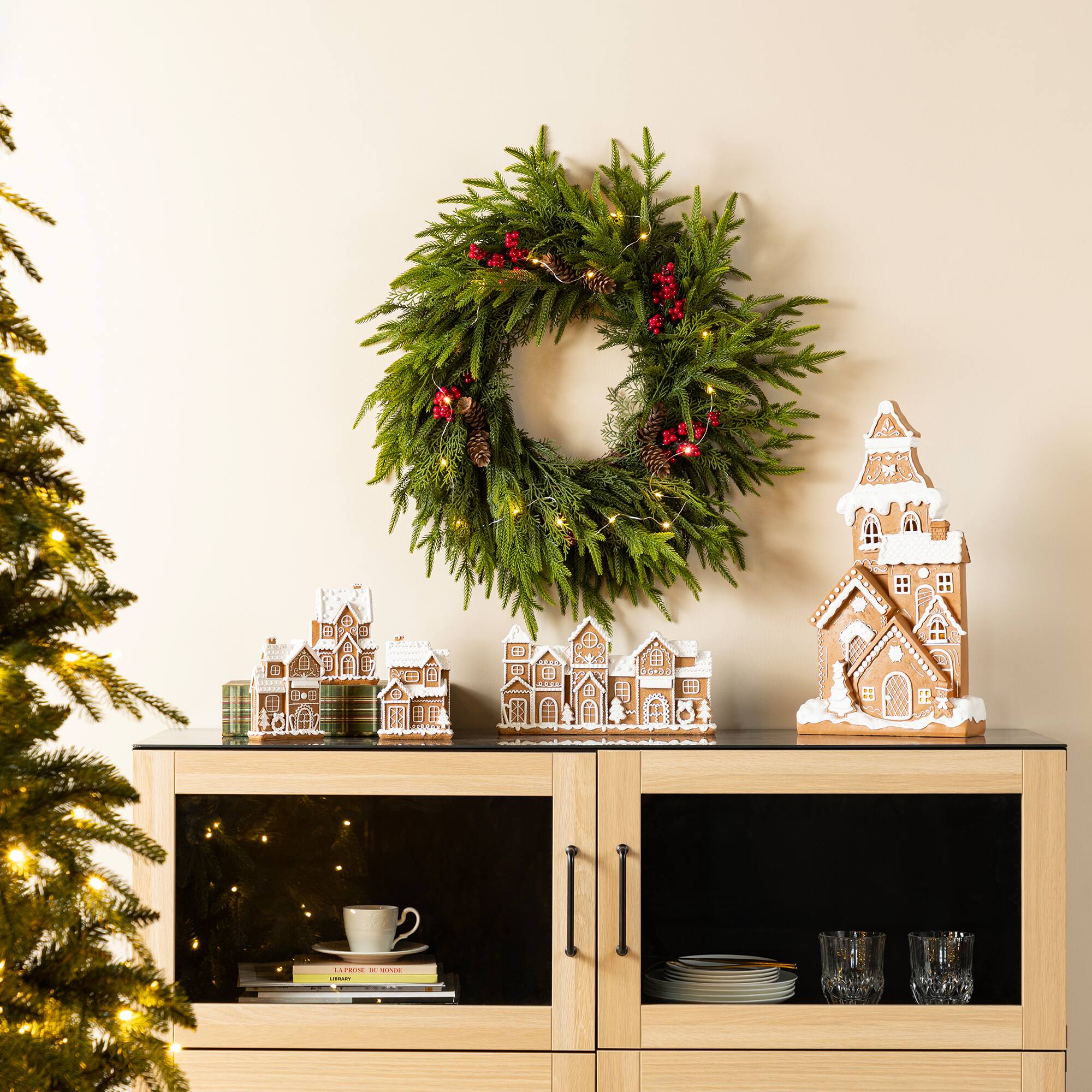 Glitzhome® 5.5" Christmas Resin Gingerbread House Table Decor Set